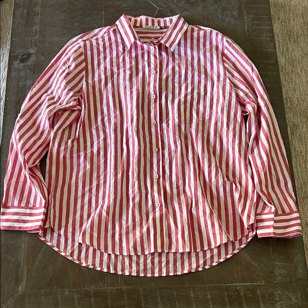 Serra Red and White Striped Shirt